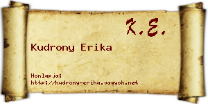 Kudrony Erika névjegykártya